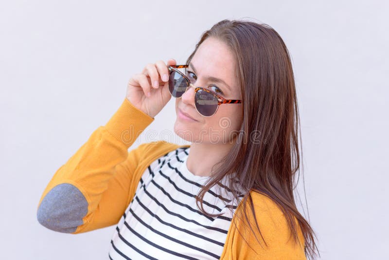 Woman Looking Over Sunglasses Stock Image Image Of Model Female Woman Looking Over Sunglasses Stock Image Image Of Model Female