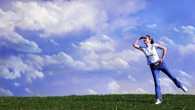 Woman looking to horizont