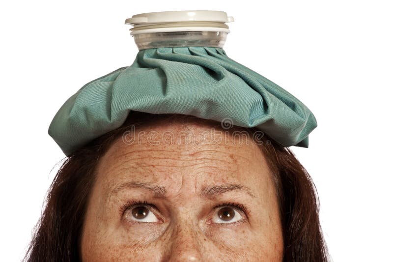 Woman Looking Up At Ice Pack