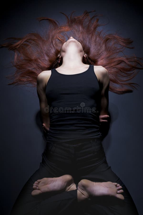 Woman in lotus fish Yoga posture (Matsyasana) stock photography Woman in lotus fish Yoga posture (Matsyasana) stock photography