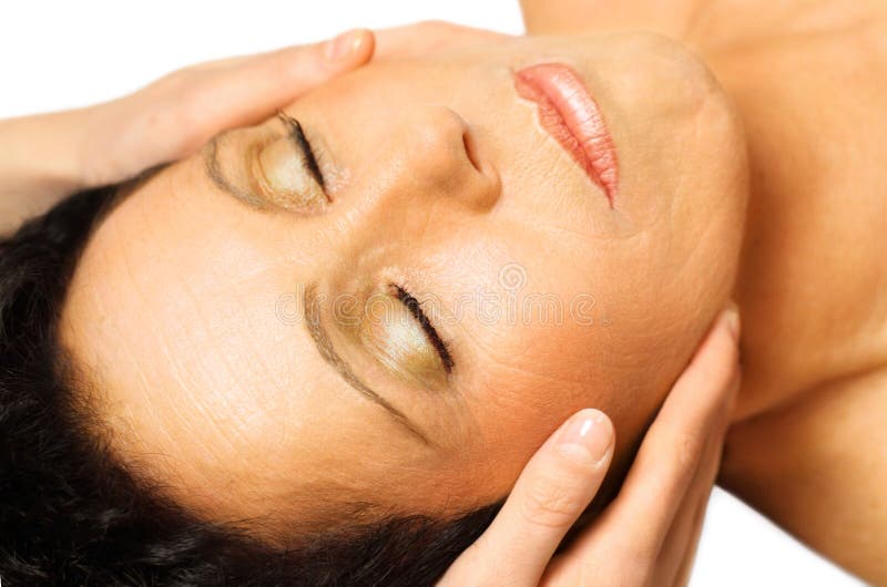 Woman Lying, Gets Massage, Reiki, Stock Image Image of woman
