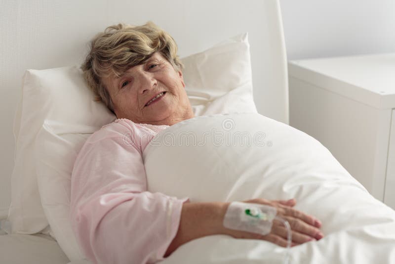 Woman Lying in Hospital Bed Stock Image Image of medical, clinic