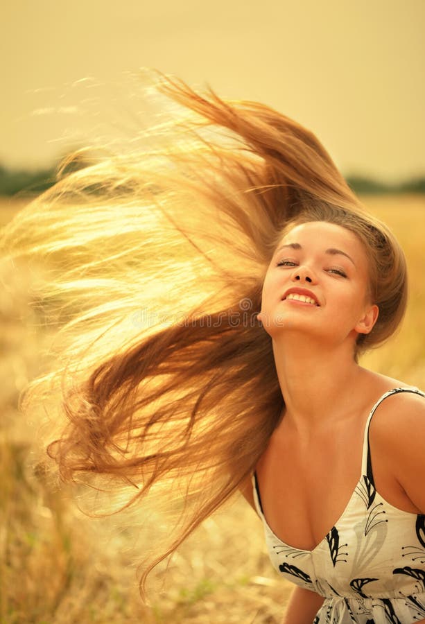 Woman with magnificent hair