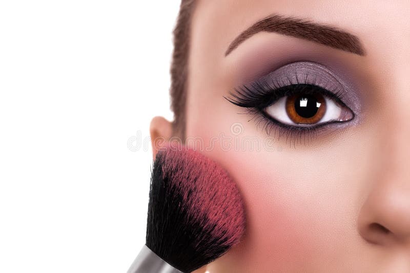 Woman Make Up Blush royalty free stock photo Woman Make Up Blush royalty free stock photo