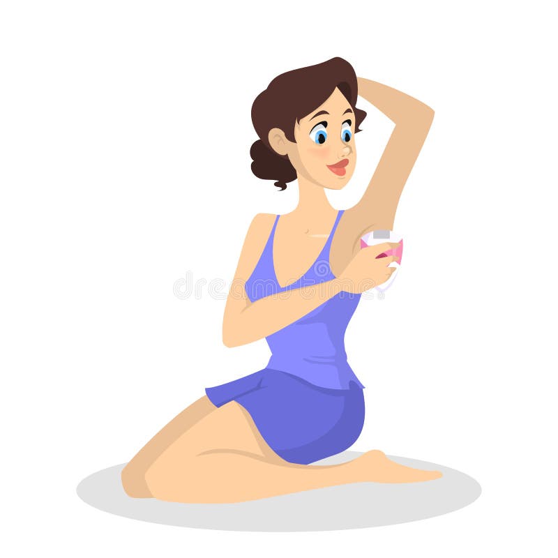 Woman making hair removal procedure on the armpit vector illustration Woman making hair removal procedure on the armpit vector illustration