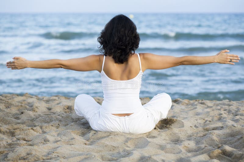 Woman making yoga stock photo Woman making yoga stock photo