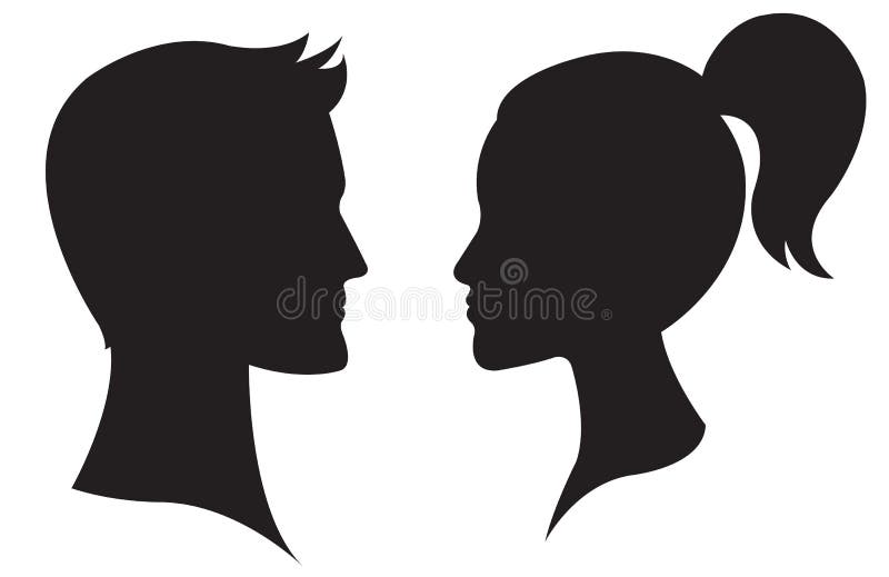 Man and Woman Face Profile