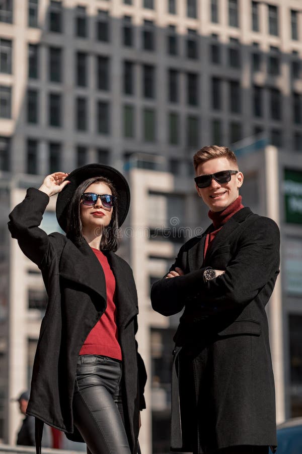 Woman and Man in Glasses Look at the Camera and Smile Stock Image ...