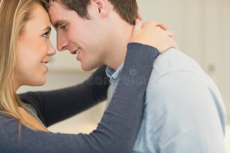 Woman and Man Looking into Each Others Eyes Stock Photo Image of