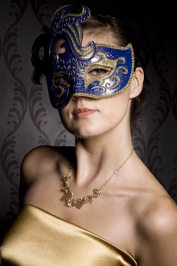 Woman in mask stock image. Image of background, pretty 15045403