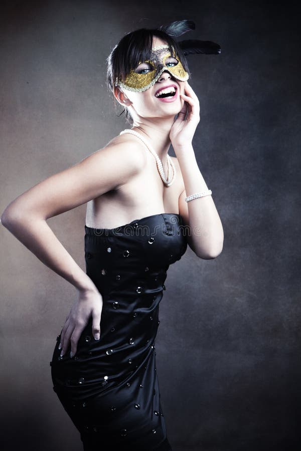 Woman with mask stock photo. Image of mask, smile, vertical 27151088