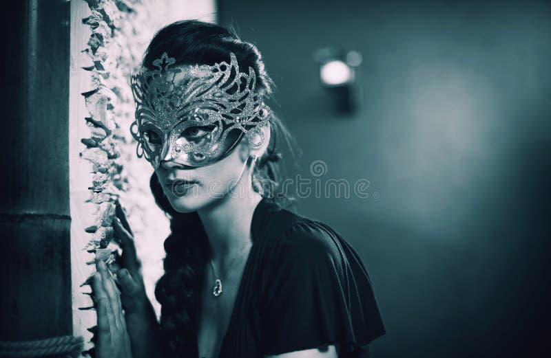 Woman in mask stock photo. Image of dramatic, indoor 27953094