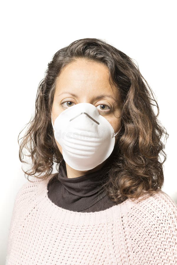 Woman with a mask stock photo. Image of isolated, prevention 176946082