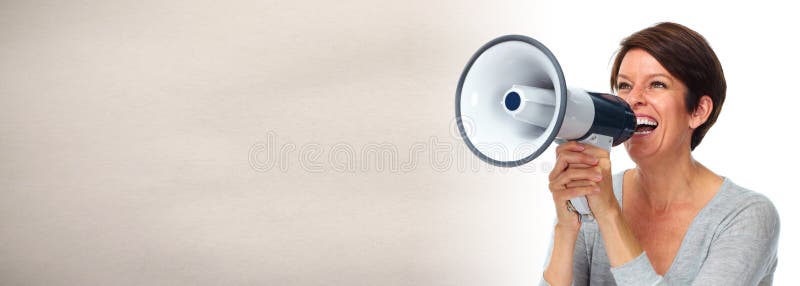 Woman with megaphone