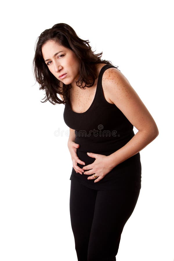 Woman with menstrual cramps pain