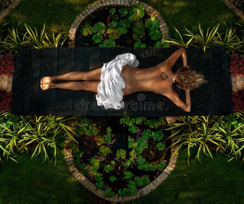 Woman in natural spa salon