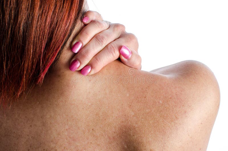 Woman with neck pain stock image. Image of neck, painful 50212745