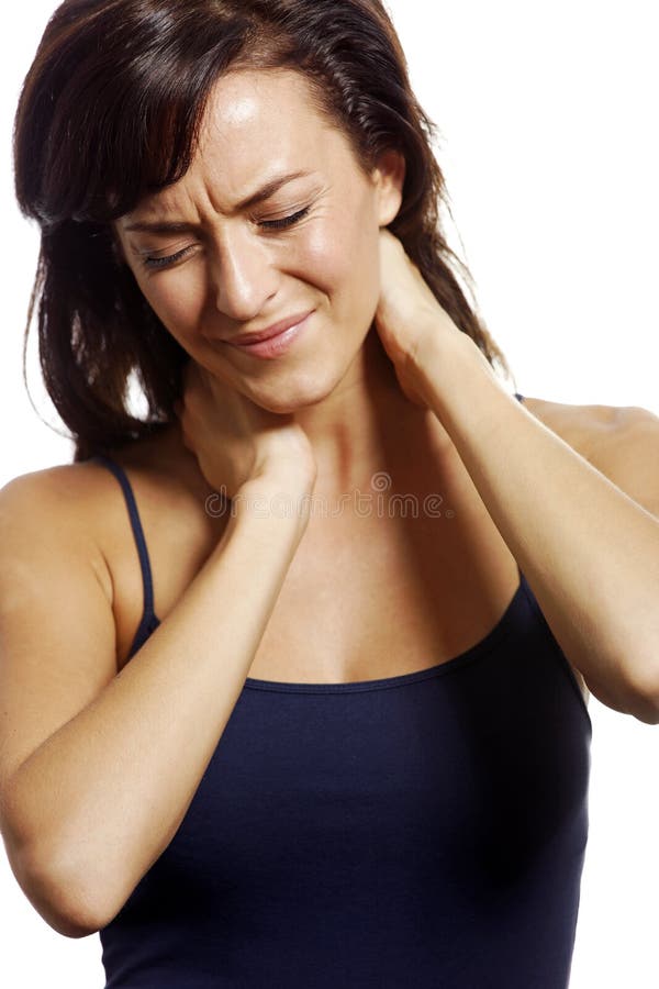 Woman with neck pain stock photo. Image of pulled, female 39426148