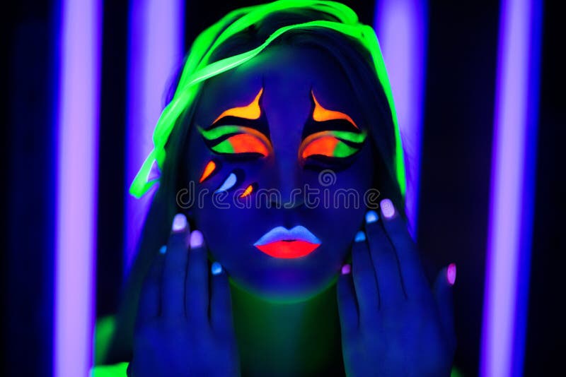 Woman neon art stock photography Woman neon art stock photography