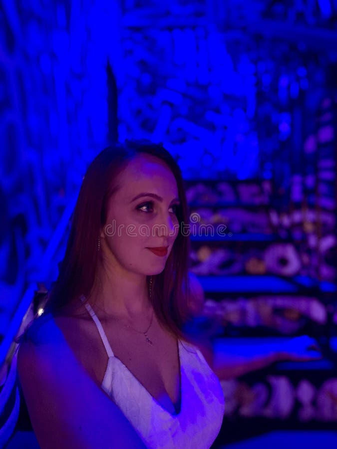 Woman on a Staircase Stock Image