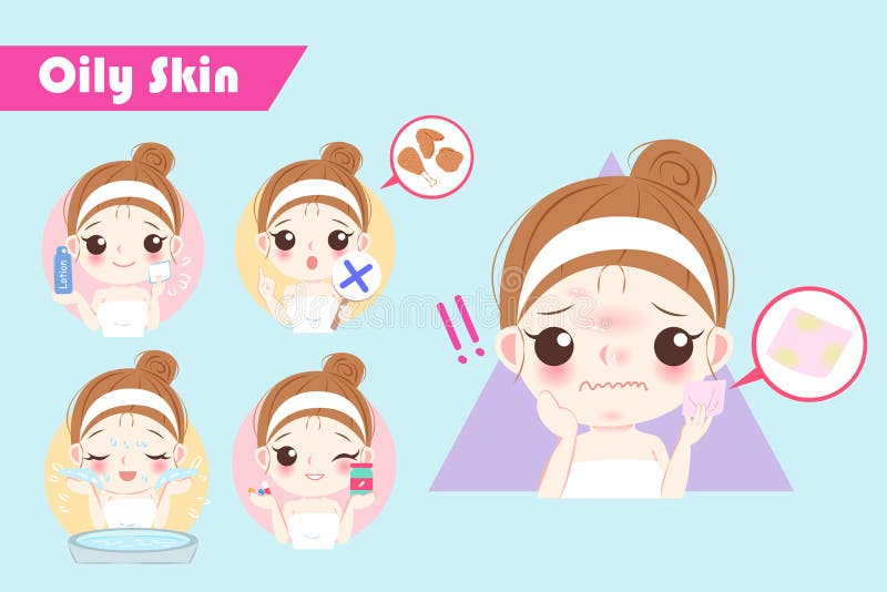 Woman with oily skin stock vector. Illustration of body - 113345609 Woman with oily skin stock vector. Illustration of body - 113345609