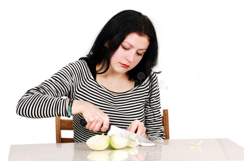 Woman with onion