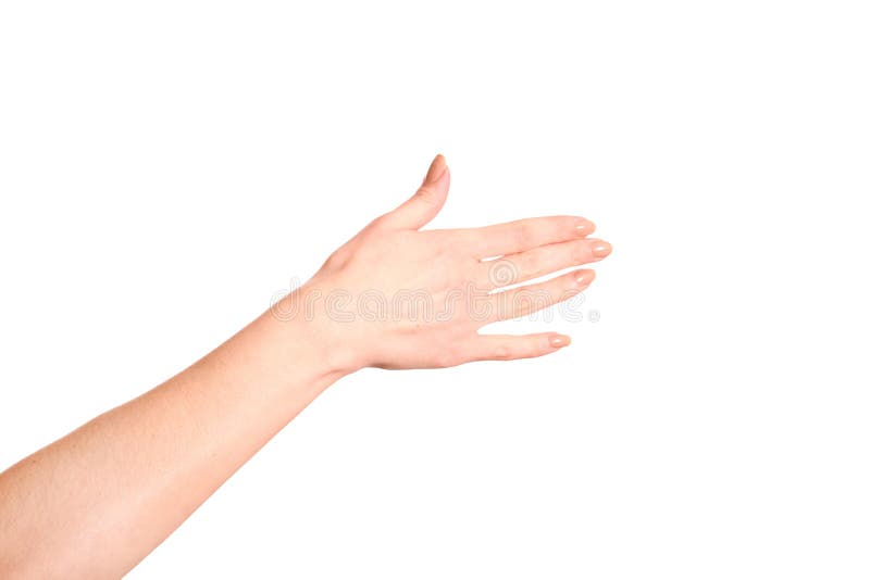 Woman open hand with french manicure