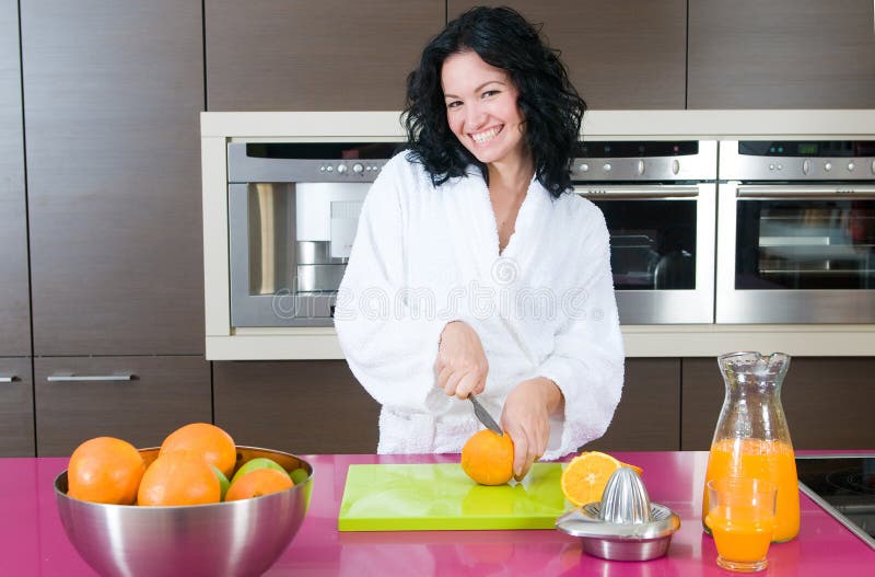 Woman with orange juice