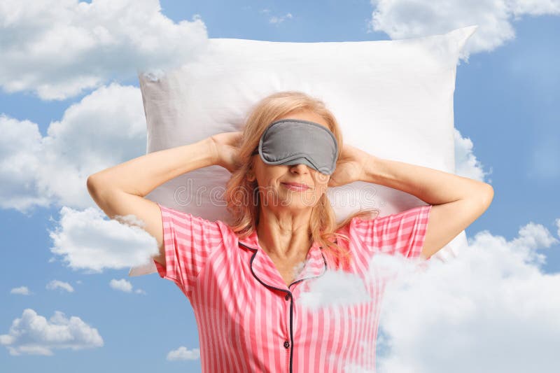 https://thumbs.dreamstime.com/b/woman-pajamas-mask-eyes-sleeping-pillow-woman-pajamas-mask-eyes-sleeping-pillow-clouds-295244898.jpg