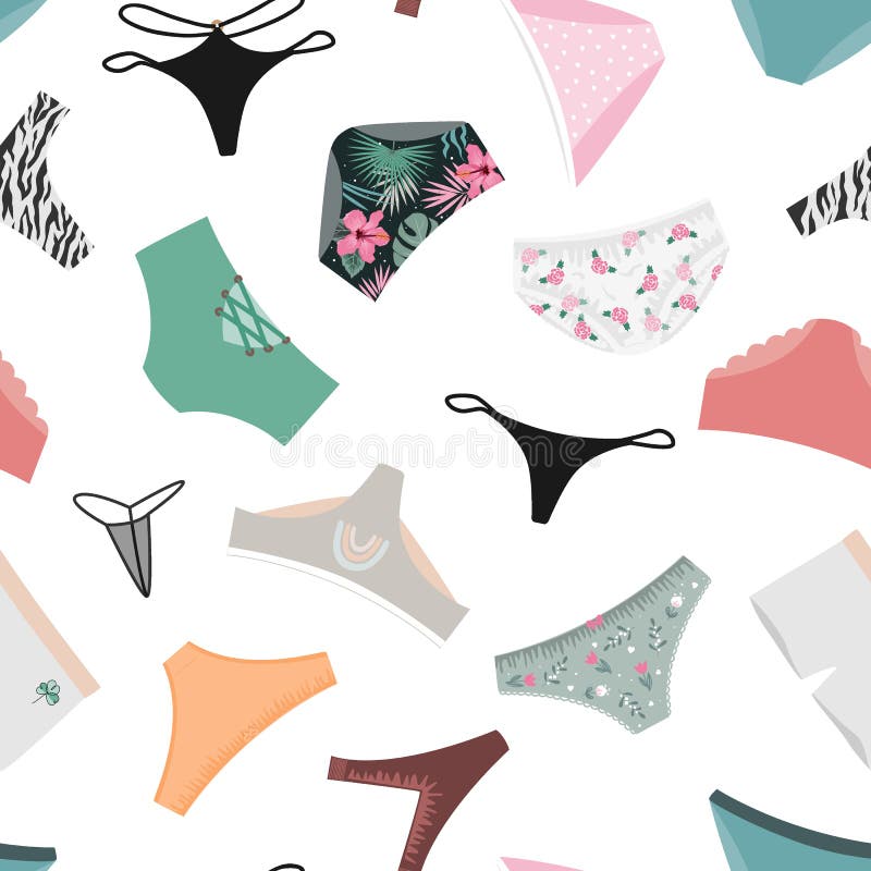 Woman Underwear Set. Panties Design Stock Vector - Illustration of