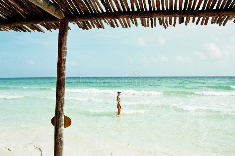 Woman in a Paradise beach