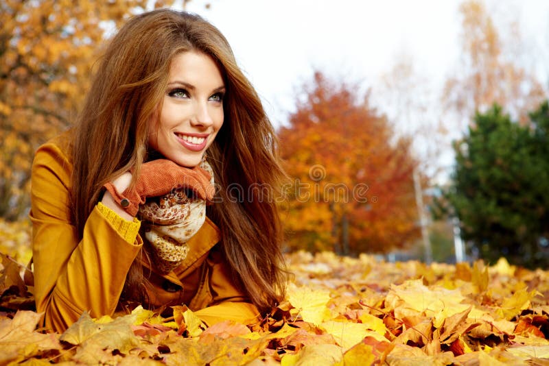 Woman in a park in autumn