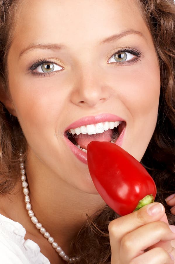 Woman with pepper