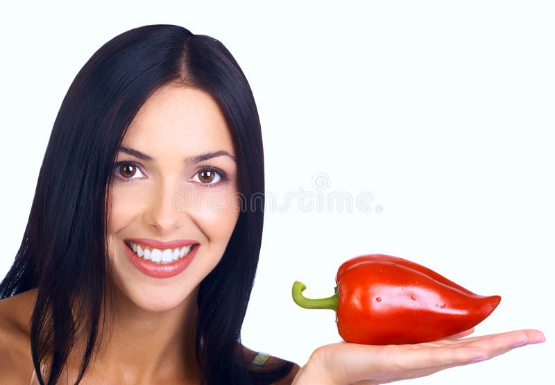 Woman with pepper