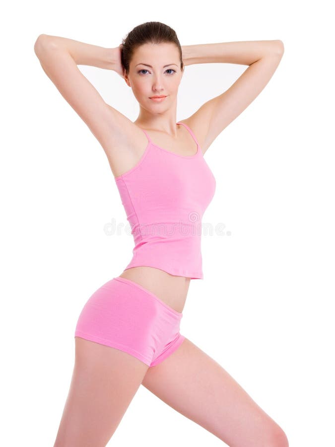 Perfect slim toned young body of the girl ., Stock image