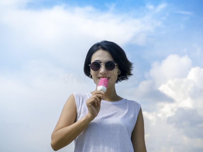 Asian Sucking On A Popsicle