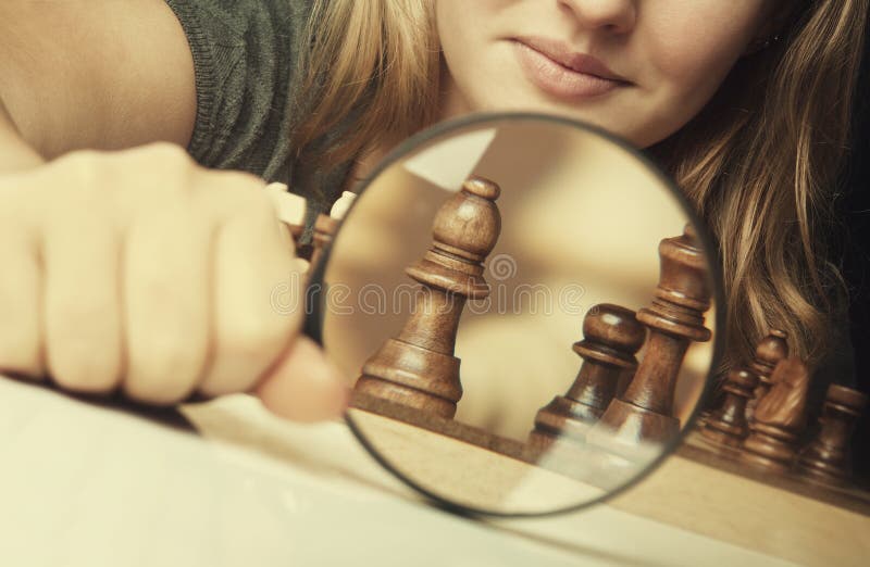 Woman play chess