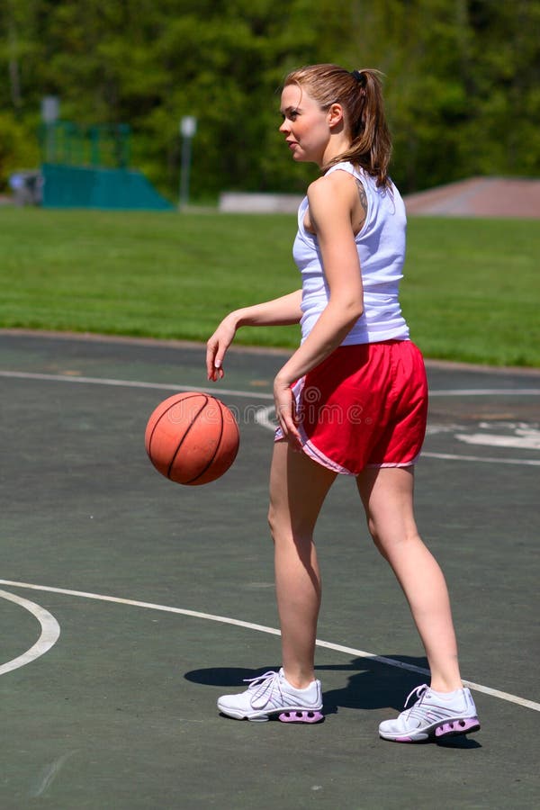 Man And Woman Playing Basketball Stock Photo Image of court