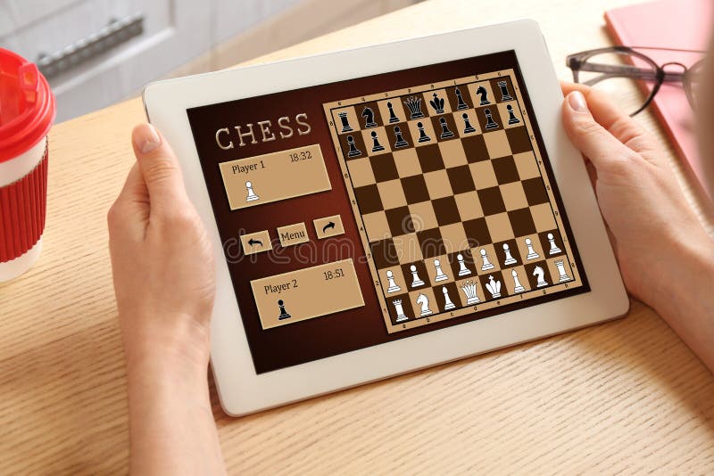 Chess Background. Play Chess Online. Playing Chess with Laptop. Remote  Online Education, Communication with Chess Coach, Family. Stock Image -  Image of family, issues: 199772003