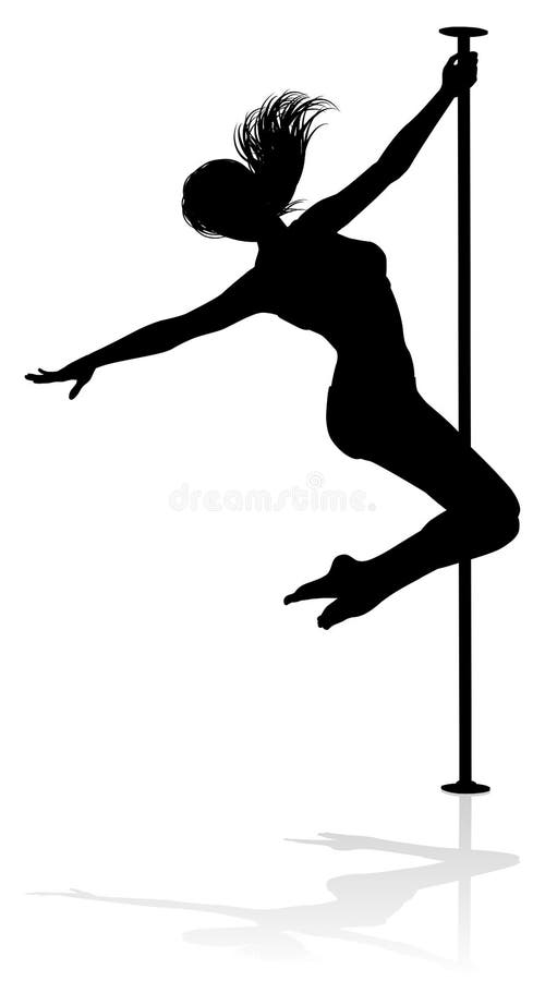 Download Set Of Silhouette Pole Dance Exotic Black On White Stock ...