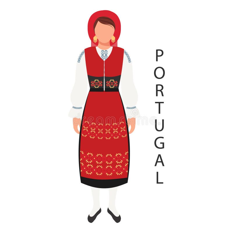 Woman in Portuguese National Traditional Costume. Culture and ...