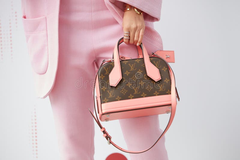 MILAN, ITALY - JANUARY 12, 2019: Man with brown Louis Vuitton backpack and  black padded jacket before Frankie Morello fashion show, Milan Fashion Week  Stock Photo - Alamy