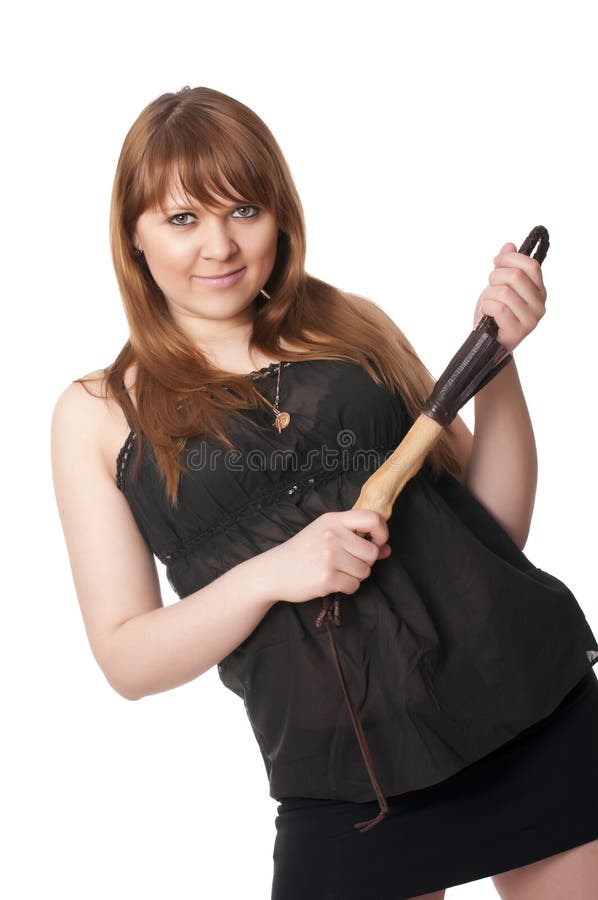 Woman posing with whip stock photo. Image of attractive - 18490672