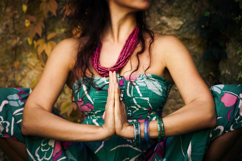Woman practice yoga outdoor stock image Woman practice yoga outdoor stock image