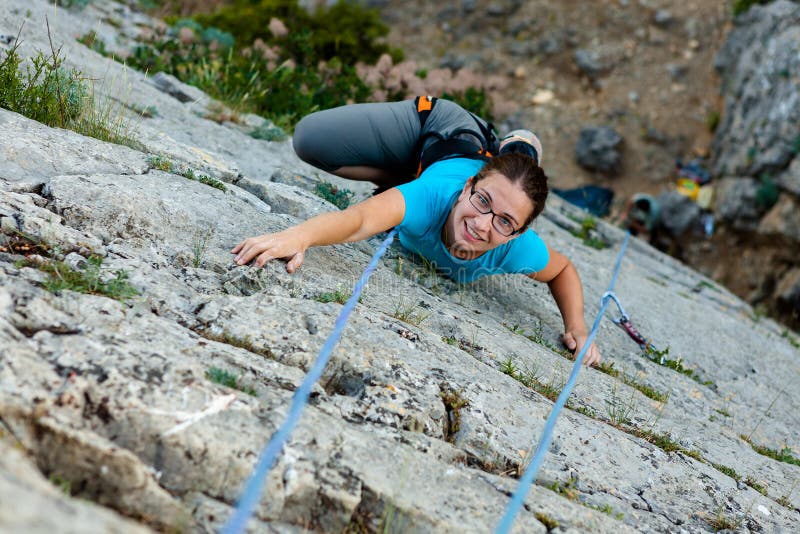 Woman climbing stock image. Image of adventure, extreme 30040739