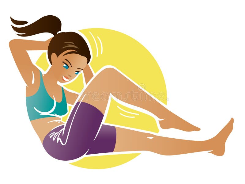 Active Woman Doing Fitness Symbol Stock Vector - Illustration of