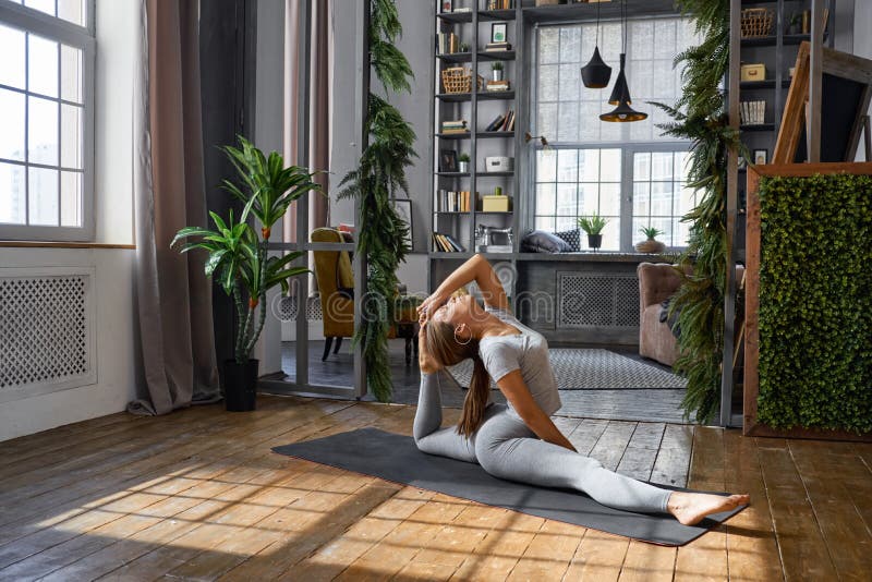 learn yoga living room