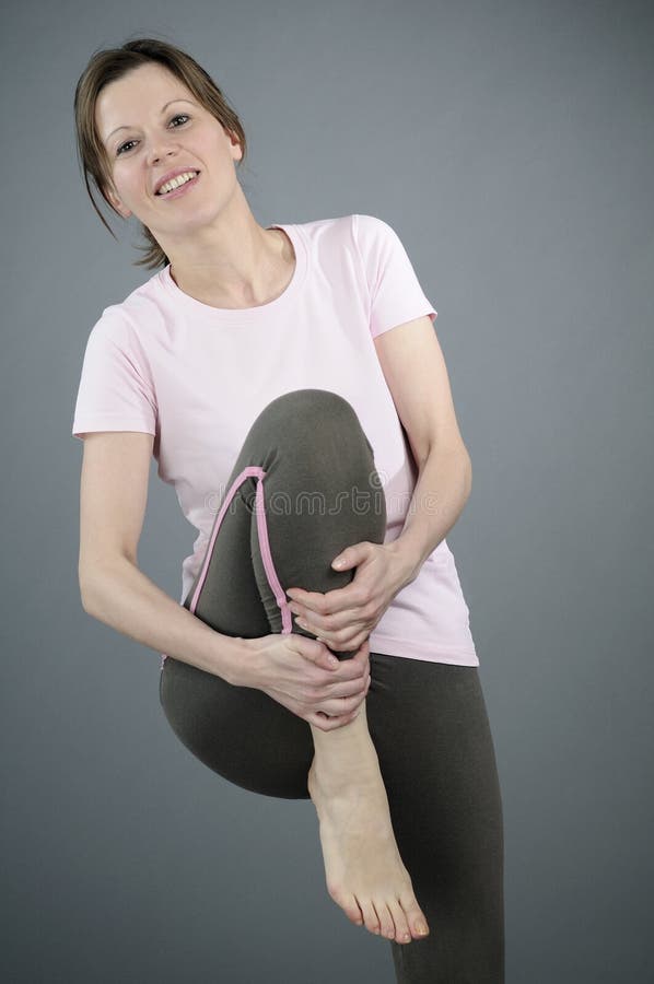 Woman practicing aerobics