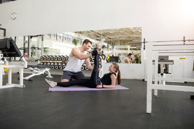 Personal Helping Lift Dumbbells To Seniors. Stock Image - Image of helping, mature: 147426443