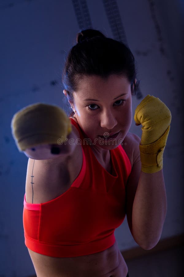 Woman Practicing Martial Arts Stock Photo Image of attack, training 83709732